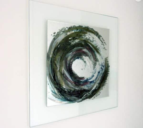 grey and white swirl in frame