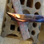 knife set against a stone