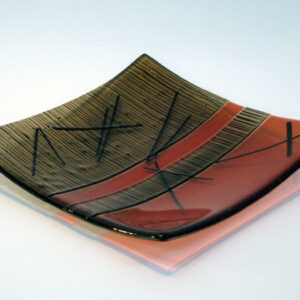 Glass plate tribal pattern