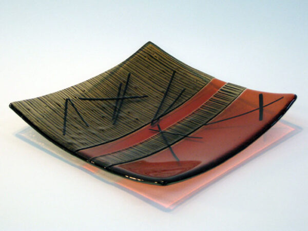 Glass plate tribal pattern