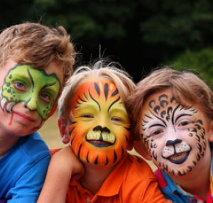 children with tiger faces