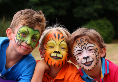 children with tiger faces
